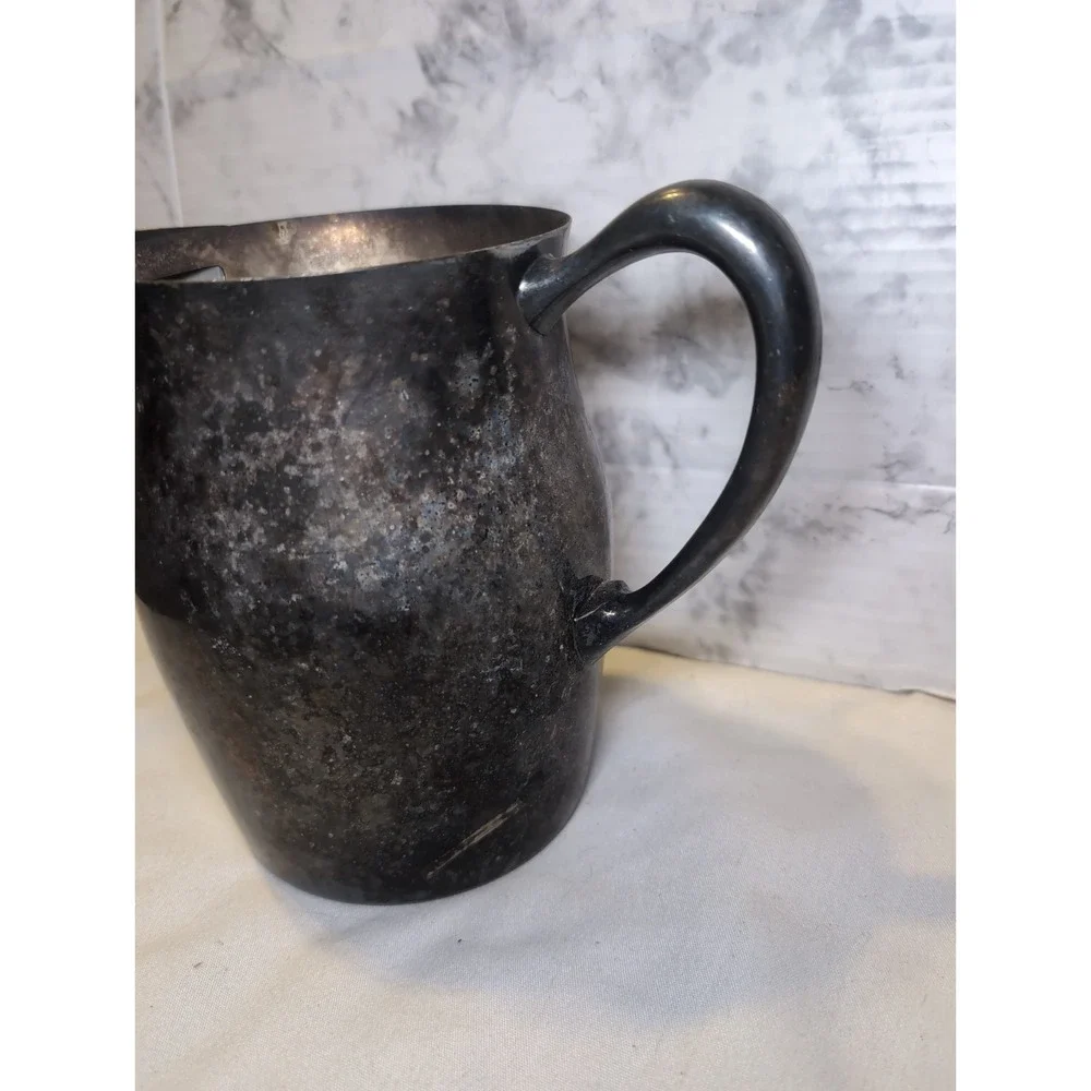 Vintage Sheridan Silver On Copper Paul Revere Style Water Pitcher With Ice Lip